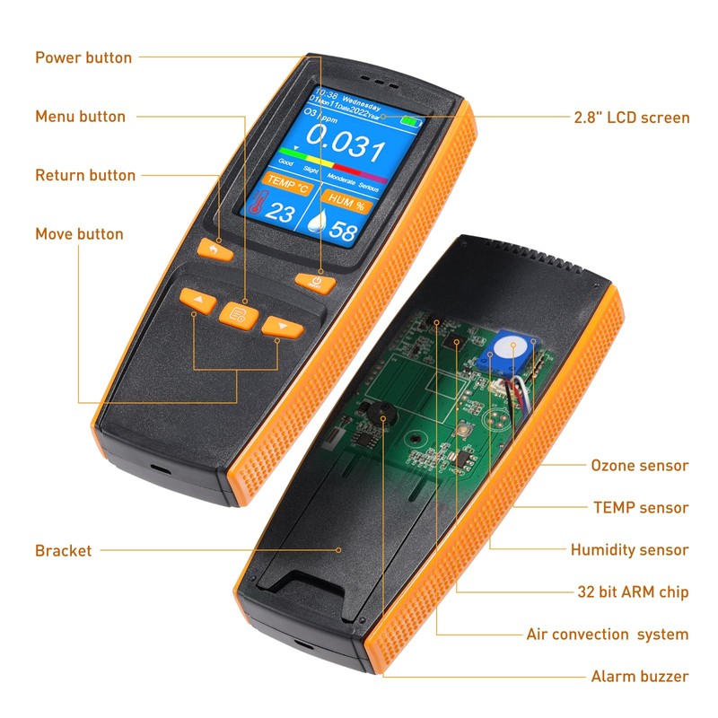 VISLONE Ozone Detector, O3 Air Quality Monitor, Gas Tester Meter