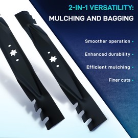 42" Mulching Blades Replacement 2 Pack - Compatible with Cub Cadet XT1 XT2 LT42 LTX1040 RZT-L42, MTD, Troy Bilt 942-04308 942-04308-X 742-0616 942-04126, Fits 42-Inch Deck Lawn Mowers (942-04308-X)