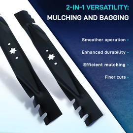 42" Mulching Blades Replacement 2 Pack - Compatible with Cub Cadet XT1 XT2 LT42 LTX1040 RZT-L42, MTD, Troy Bilt 942-04308 942-04308-X 742-0616 942-04126, Fits 42-Inch Deck Lawn Mowers (942-04308-X)