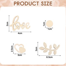 Pack of 100 Wedding Decoration Table Confetti Wood Confetti Table Decoration Wedding Confetti Wedding DIY Wedding Decoration Wooden Heart Confetti Wood Decoration for Wedding Engagement Valentine's