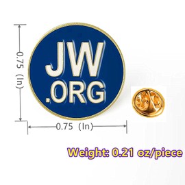 JW.org Lapel Pins Enamel JW.org Neck Tie Hat Tack Clip Women or Men Suits Round Blue Jehovah Witness Lapel Pin bulk (100)