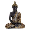 Thai Buddha Figurine Meditating Black Gold | Decorative Figurine Sculpture