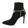 Unbranded Women Silver Metal Chain Boot Bracelet Shoe Anklet Heart