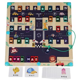 Magnet Alphabet Maze, Wooden Alphabet Board, Fine Motor Skills Toys Learning Resources, Matching Learning ABC Letters, Montessori Magnetic Gifts for 3 4 5 Year Old Kid