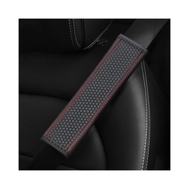 Bittwee 2PCS Car Seat Belt Cover, Soft Comfort Breathable Automotive Safety Seatbelt Shoulder Strap Covers Harness Pads Cushion Protect Your Neck and Shoulder, Universal for SUV, Truck, RV（Red）