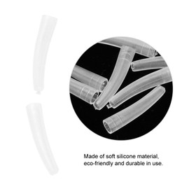 Transparent Plastic Elbow Tweezers, 10Pcs Non-Slip Eyelashes Grafting Head Cover + Stainless Steel Tweezers Protective Cover For Men & Women - Eyelashes Grafting Accessories