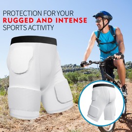 Dialudon Football Girdle Padded Compression Shorts with 5-Pads Hip Protector Pant Adult Protective for Baseball Football Paintball