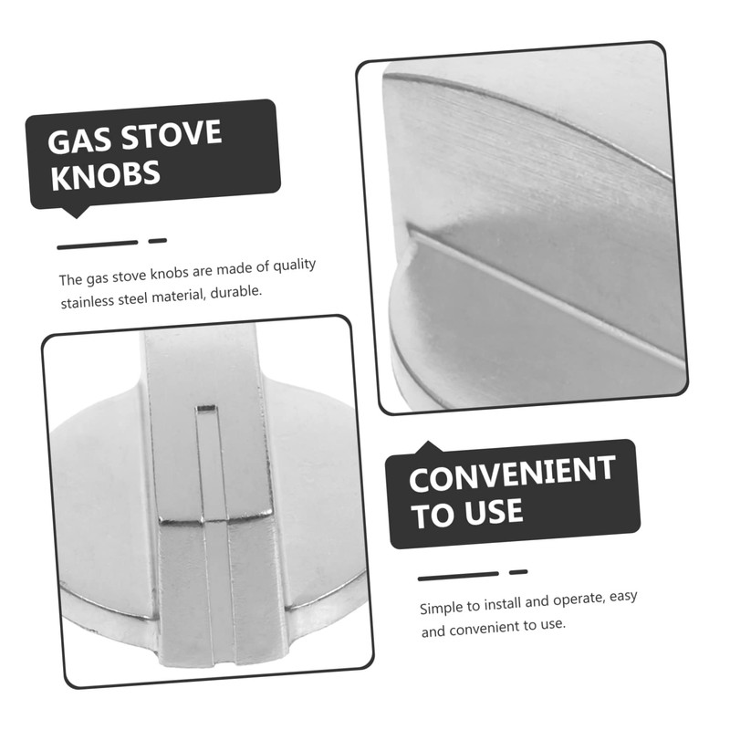 LABRIMP 5pcs Gas Stove Switch Knobs Replacement Stainless Steel Control