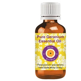Deve Herbes Pure Geranium Essential Oil (Pelargonium graveolens) Steam Distilled 5ml (0.16 oz)