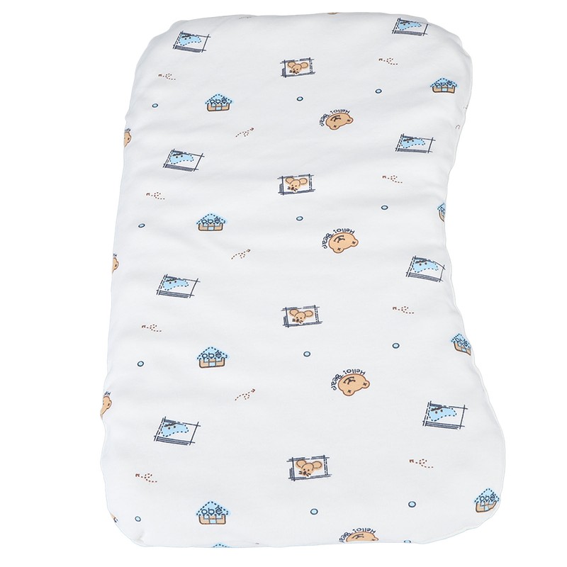 Baby Nursery Pillow Pure Cotton Cartoon Print Wave Single Layer