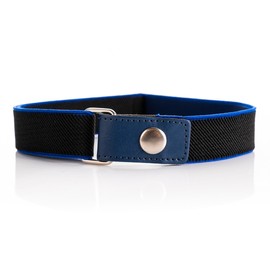 Olata Children's Belt with Comfortable Elastic Band and Press Stud (1-6 Years), black / royal blue