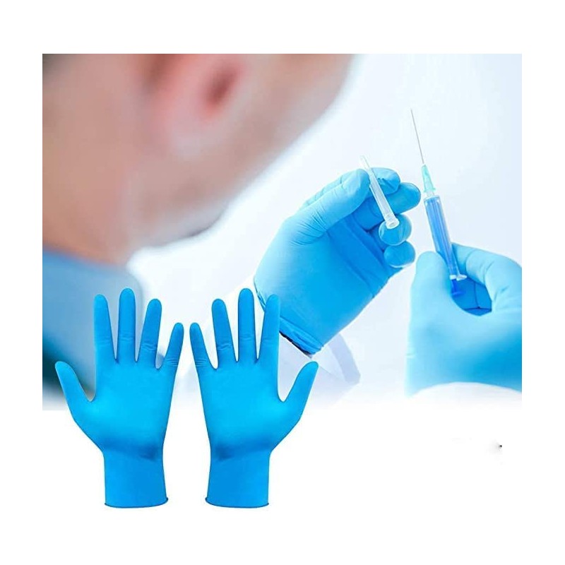 Ruiyang Box of 100 x Blue Disposable Nitrile Gloves Size