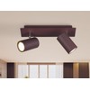 meineWunschleuchte 2-Bulb Ceiling Spotlight Metal in Rust Look, Matt, Width