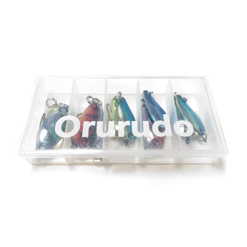 Orurdo Fishing Tackle Micro Spoon C Set, 0.08 oz (2.4