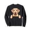 Cute Yellow Lab Peeking Puppy Funny Labrador Dog Lover Sweatshirt