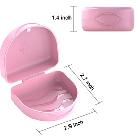 JJOVCE 2 PCS Retainer Cases, Solid Orthodontic Retainer Cases. (Pink)