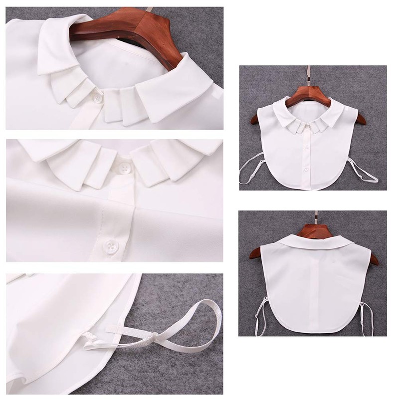 Joyci Pure White Detachable Dickey Peter Pan Shirt Fake Collar