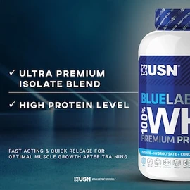USN Blue Lab Whey Premium Protein Powder Strawberry 2kg