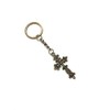 KEYRING - Cross Antique Bronze Plated. Split Ring. Key Ring.