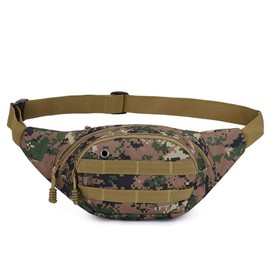 DAITET Fanny Pack for Men & Women, Crossbody Waist Bag with Adjustable Belt, Large Capacity Bum Bag for Tactical Traveling Hiking Cycling Workout Casual (Army Green Digital)
