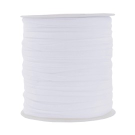 Elastic String for Masks ¼ Inch Elastic Cord for Mask Ear Loops; 5mm 50 Yards White Flat Elastic Band by Mandala Crafts