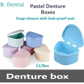 Probath Denture box Dental Denture Box Pastel ™ DENTURE BOX Denture Retainer Case- 3' Deep, 12/Bx - Soft Green, 12 Denture Boxes/Pack