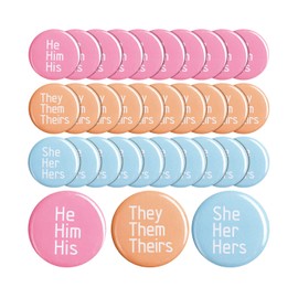 30 Pcs Pronoun Pinback Button Pronoun Badges Pins They Them Pronoun Pin Gender Identity Pins She Her Pronoun Pin Variety Pack for Shirts Clothes