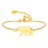 Rockyu Allure Kids Bracelet, Cute Animal Design, Gold, Bear Stainless