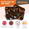 2 x MDF Glossy Top Coasters Square - Cat Lover