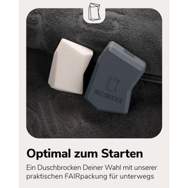 Shower Chunks 2-in-1: Solid shampoo and shower gel in one. Plastic free and vegan. Including a smart tin. Shower chunks coconut