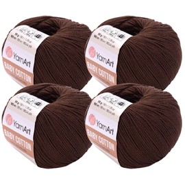 YarnArt Baby Cotton - Knitting Yarn, Baby Yarn, Summer Yarn, Amigurumi Yarn, Soft Yarn, 50% Cotton Yarn, 50% Acrylic Yarn, 1.76 Oz, 180.44 Yds (4 Skein, 408)