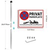 SINMAO XL Private Parking Sign with Posts Metal 25 x
