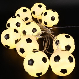 LIFKOME Soccer String Light Football Fairy Light Novelty Sports Ball Hanging String Lamp for Home Kids Room Soccer Party Decoration