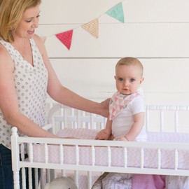 Baby Changing Pad Covers for Girls - 2 Pack - Ultra Soft Jersey Knit Cotton (Pink, White, Chevron and dots) Baby Changing Pad Cover by Ziggy Baby