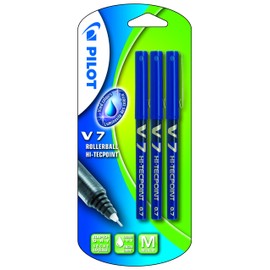 Pilot V7 Rollerball Pen Set of 3 Blue