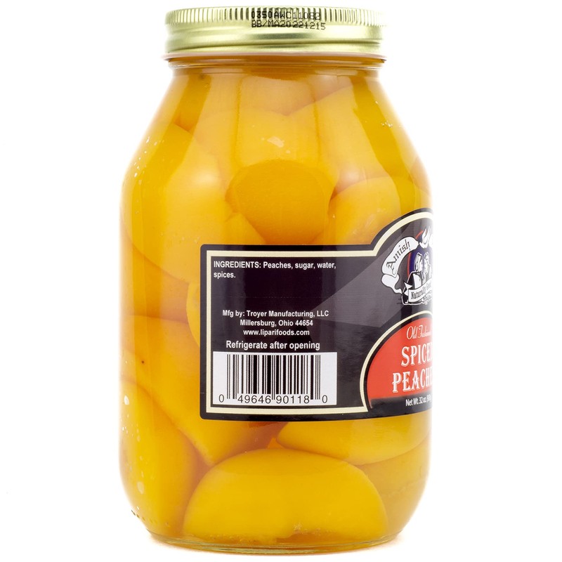 Amish Wedding Old Fashioned Spiced Peach Halves 32oz (Pack of