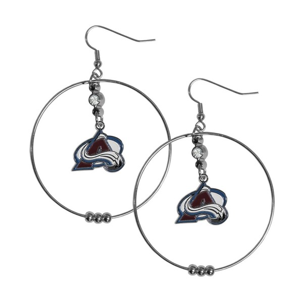 NHL Siskiyou Sports Womens Colorado Avalanche 2 Inch Hoop Earrings One Size Team Color