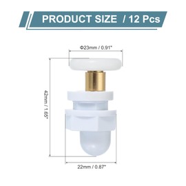 sourcing map 23mm Shower Door Rollers, Sliding Shower Doors Runners Wheels Replacement Copper Rod Pulley for Bathroom Glass Doors 4-6mm, White 12 Pcs