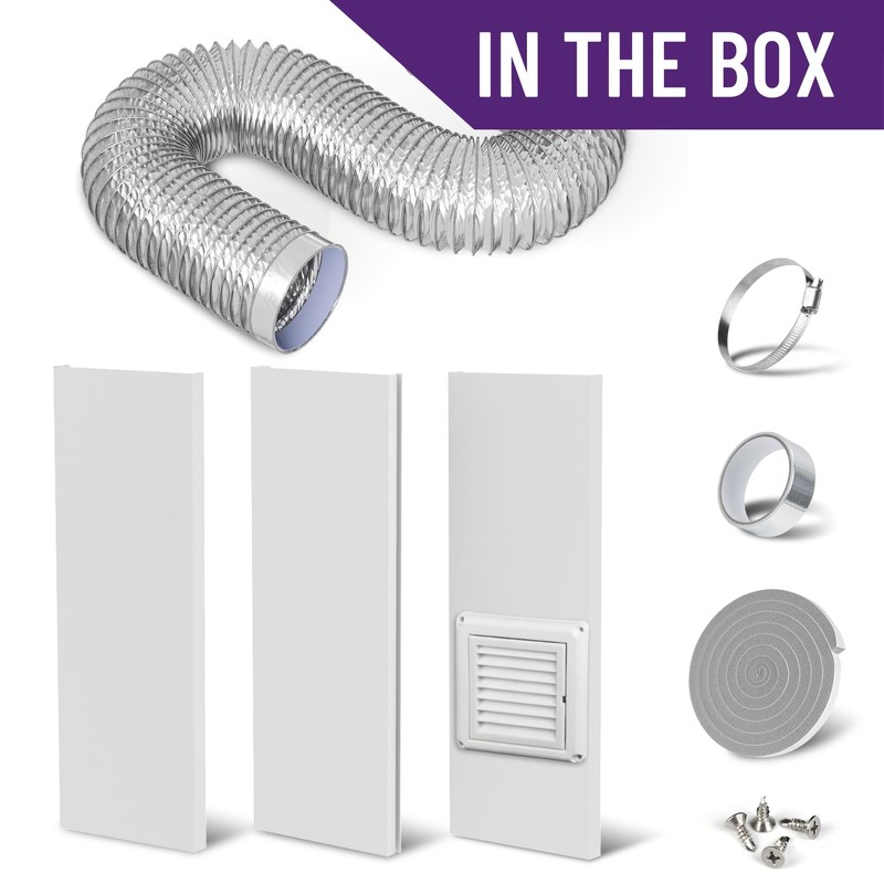 Dryer Vent Window Kit with 4 inch Dryer Vent Duct