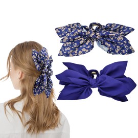 Bow Claw Clips Bow Hair Clips 2PC Navy Big Hair Bows for Women Butterfly Styling Large Hair Clips for Thick Hair for Girls Hair Accessories for Teen