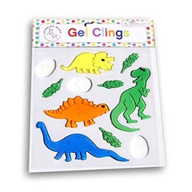 Dinosaurs Window Gel Clings - Dino Friends(T-Rex, Brontosaurus, Triceratops, Stegosaurus, Eggs)