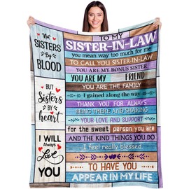 Velivn Sister in Law Gifts, Sister in Law Birthday Gifts, Best Gifts for Sister in Law, Future Sister in Law Wedding Gifts, Sister in Law Throw Blanket 60"x50"
