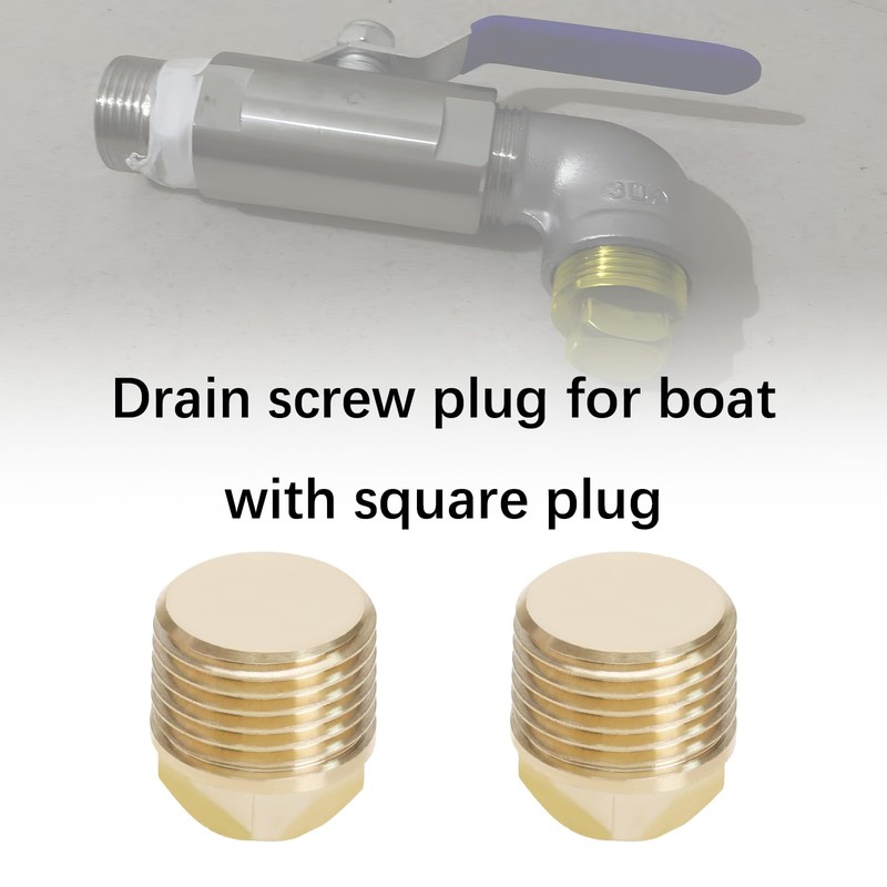 YINETTECH 2 Pcs 1/2 Inch NPT Boat Drain Plug Solid