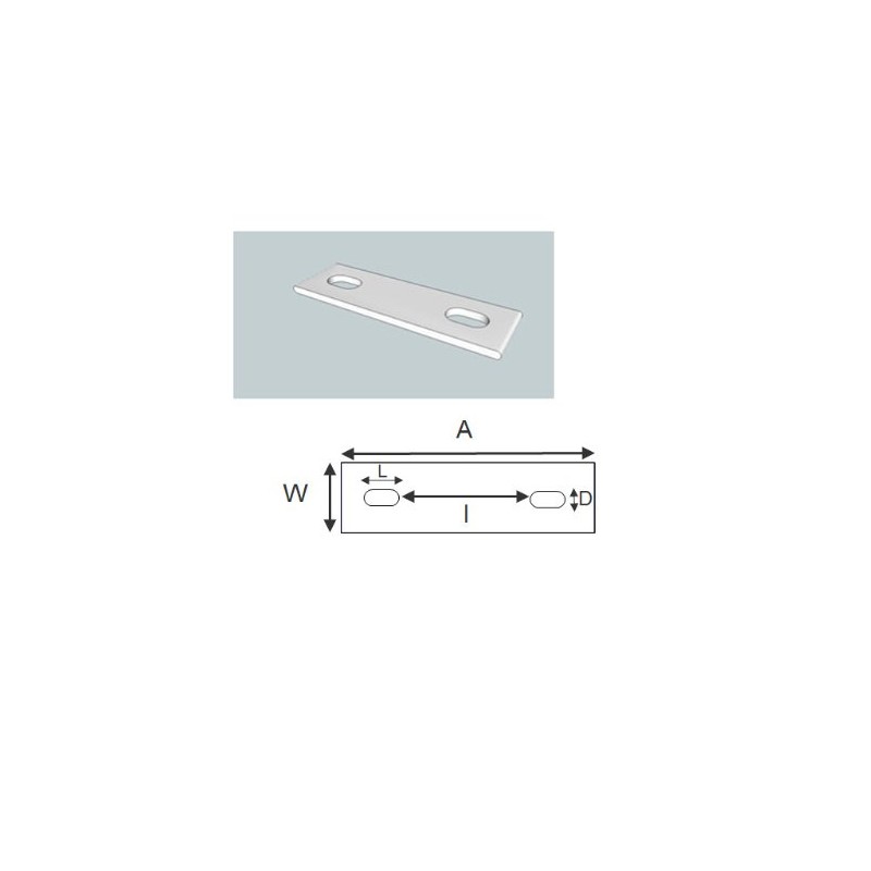 Slotted backing plate for M12 U-bolt (107-137 mm ID) Galvanised