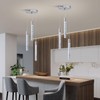 Upfelw Modern Crystal Chandelier 3-Lights, Spiral LED Raindrop Kitchen Island