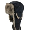 Wagma Products Men's Flight Cap, Pilot Cap, Russian Hat, black