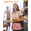 Slohif Reversible Server Apron with 6 Pockets - Waist Apron