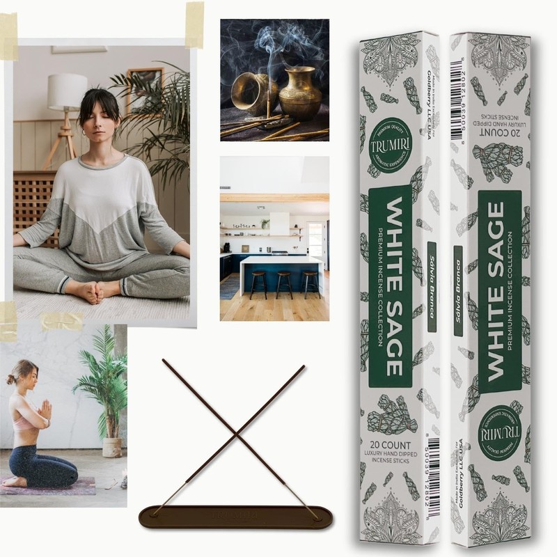 White Sage Incense Sticks for Cleansing - Total 40 Insence-Sticks