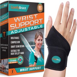 ComfyBrace-Premium Lined Wrist support F.D.A. /Wrist Strap/Carpal Tunnel Wrist Brace/ Arthritis Hand Support -Fits Both Hands-Adjustable Fitted
