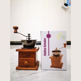 Vintage Kaffeemühle Manuell ​aus Holz, ​Vintage-Kaffeemühle, Manuelle Kaffeemühle, Kaffeebohnenmühle aus Holz, Retro-Handkaffeemühlen für Zuhause, Büro und Reisen Office